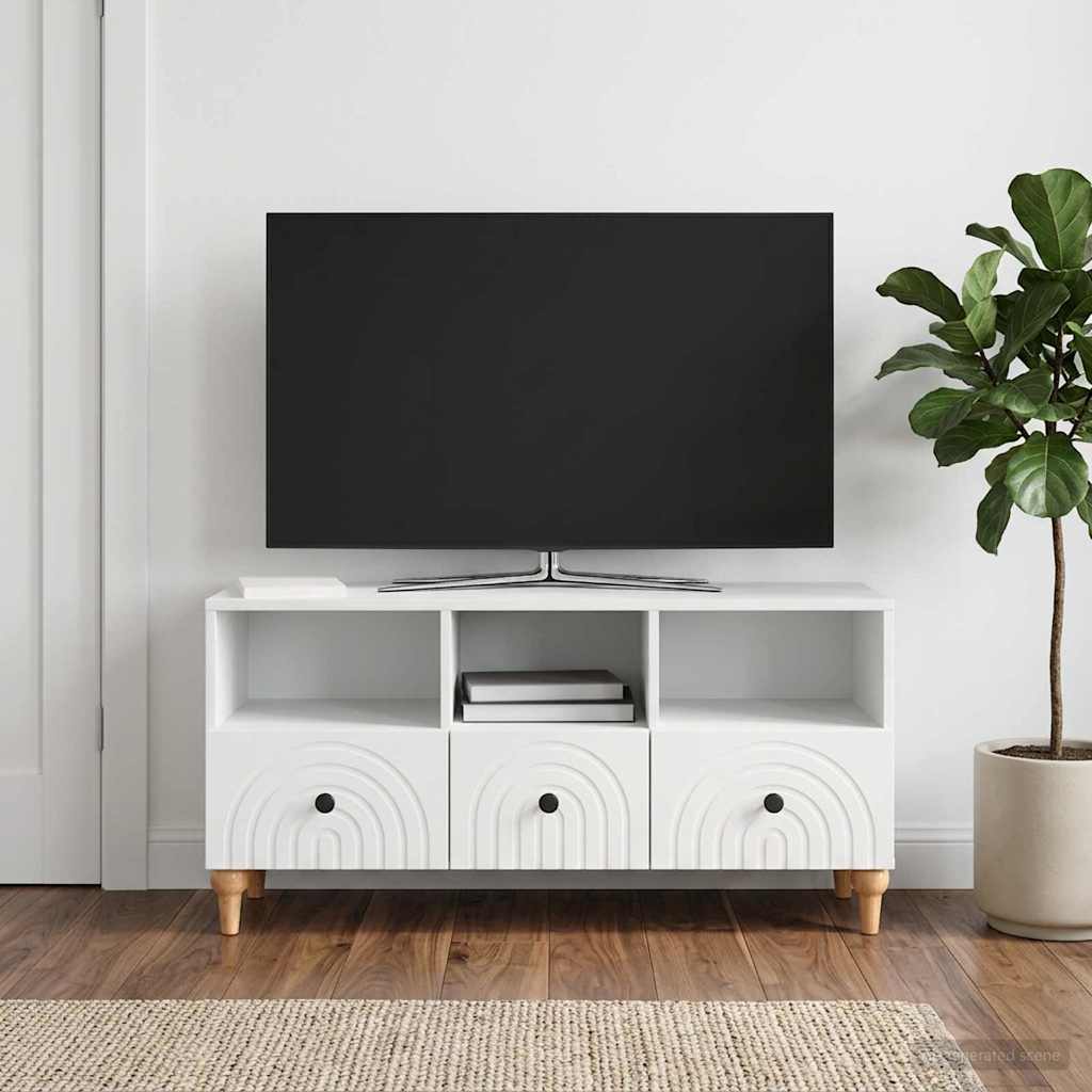 TV szekrény Fehér 102 x 34,5 x 50 cm Mérnöki fa