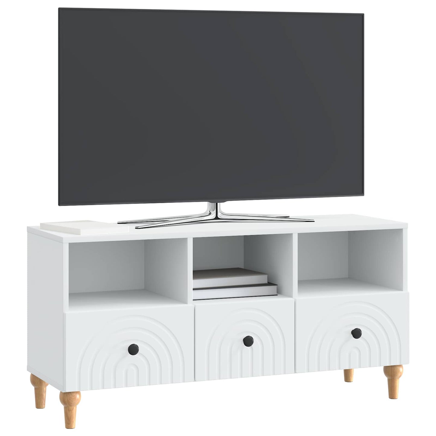 TV szekrény Fehér 102 x 34,5 x 50 cm Mérnöki fa