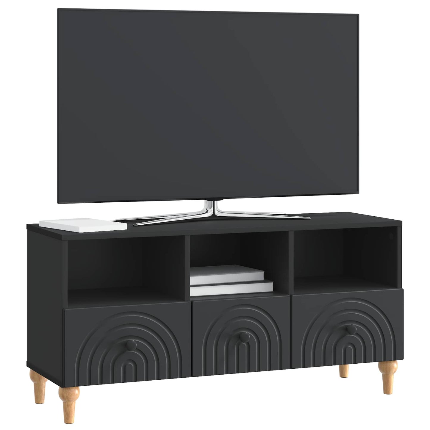 TV szekrény Fekete 102 x 34,5 x 50 cm Mérnöki fa