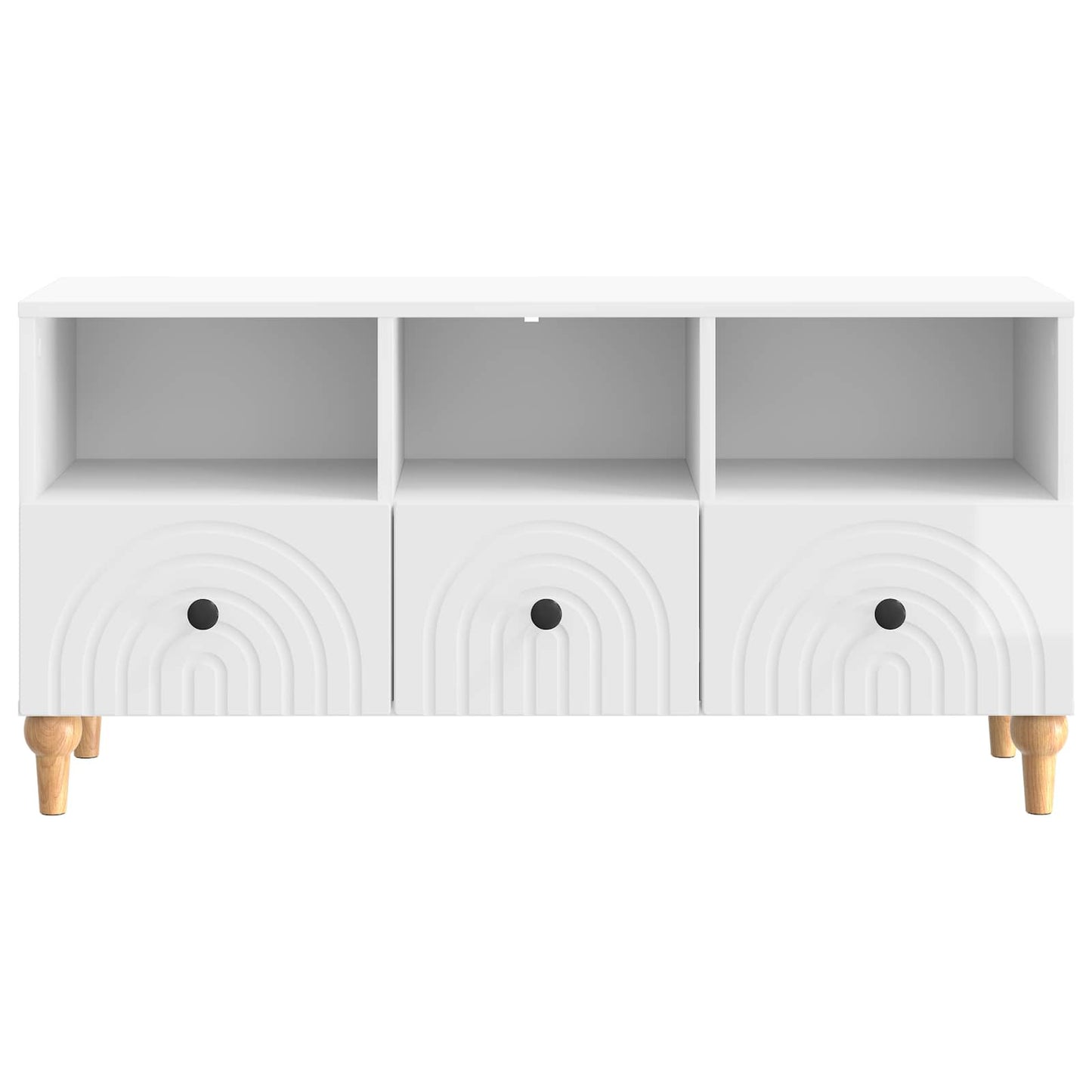 TV szekrény Magasfényű Fehér 102 x 34,5 x 50 cm Mérnöki fa
