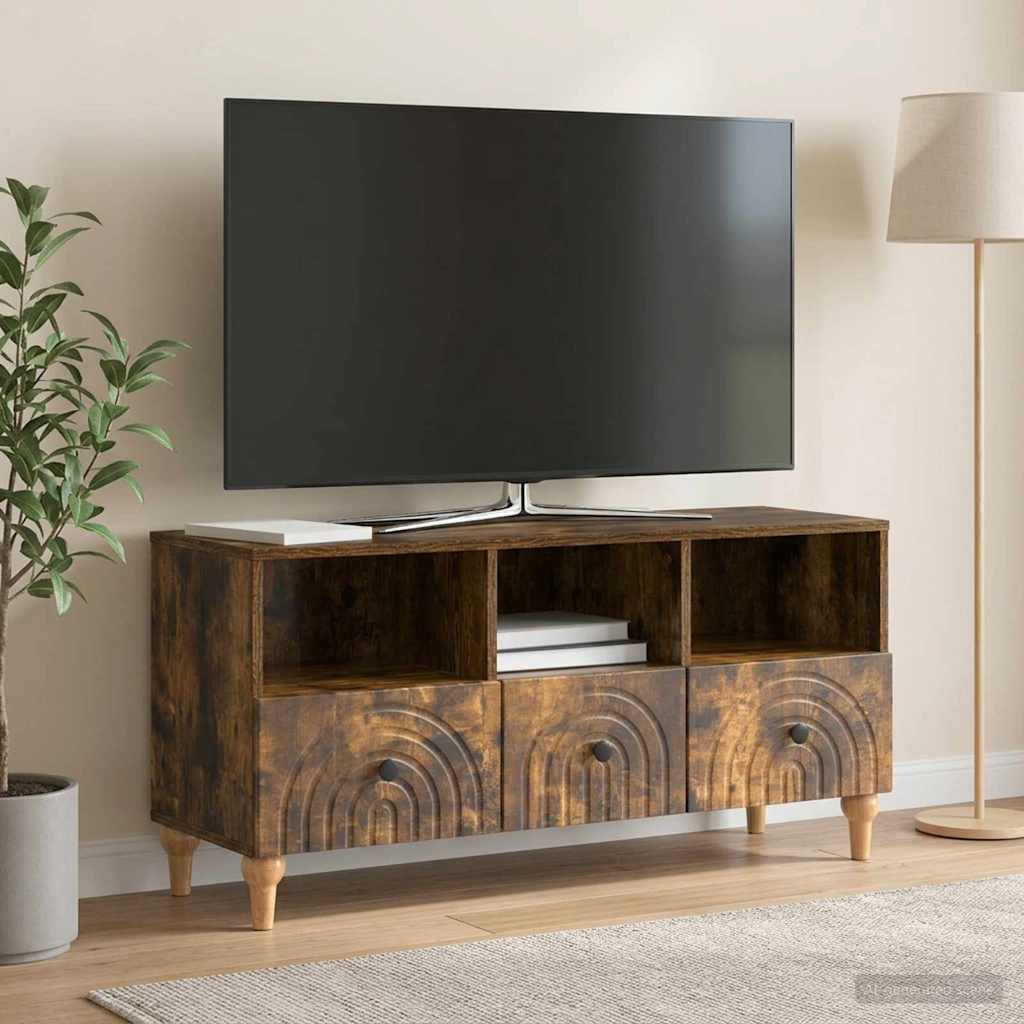 TV szekrény Füstölt Tölgy 102 x 34,5 x 50 cm Mérnöki fa