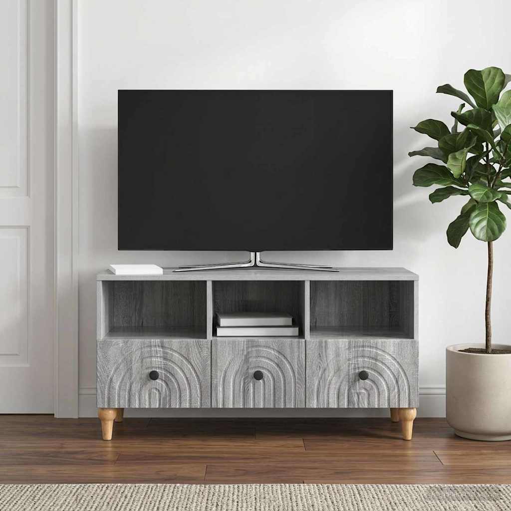 TV szekrény Szürke Sonoma 102 x 34,5 x 50 cm Mérnöki fa