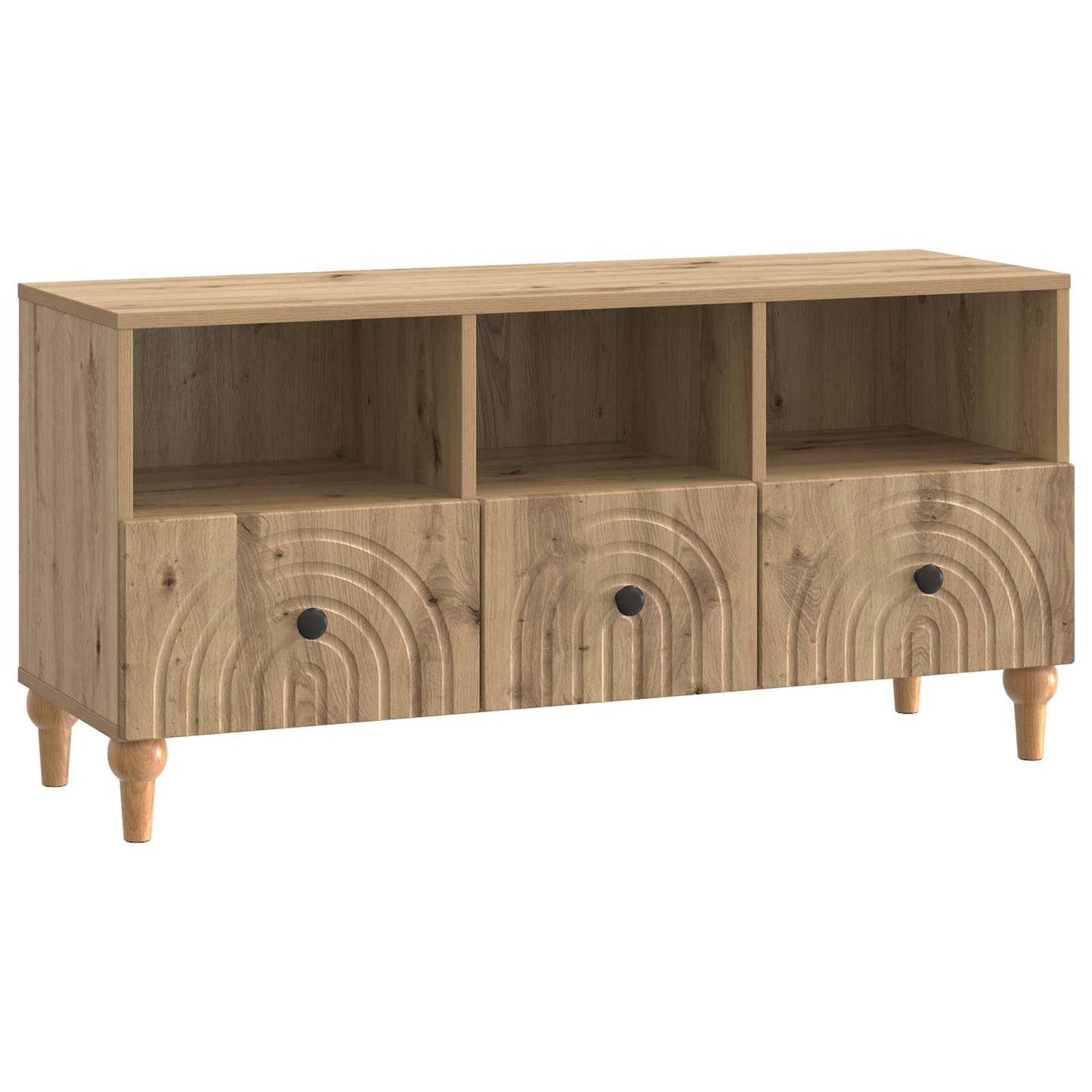 TV szekrény 102 x 34,5 x 50 cm Kézműves Tölgy Mérnöki fa