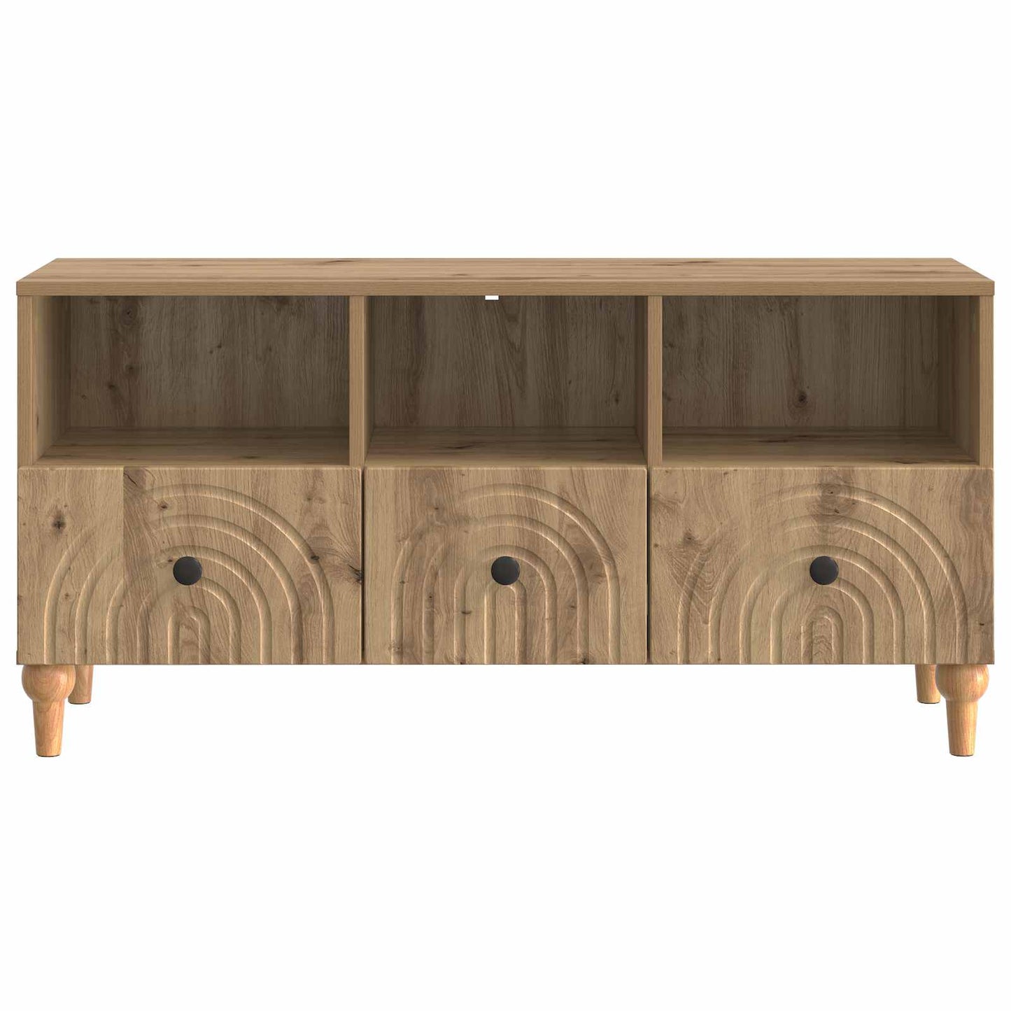 TV szekrény 102 x 34,5 x 50 cm Kézműves Tölgy Mérnöki fa