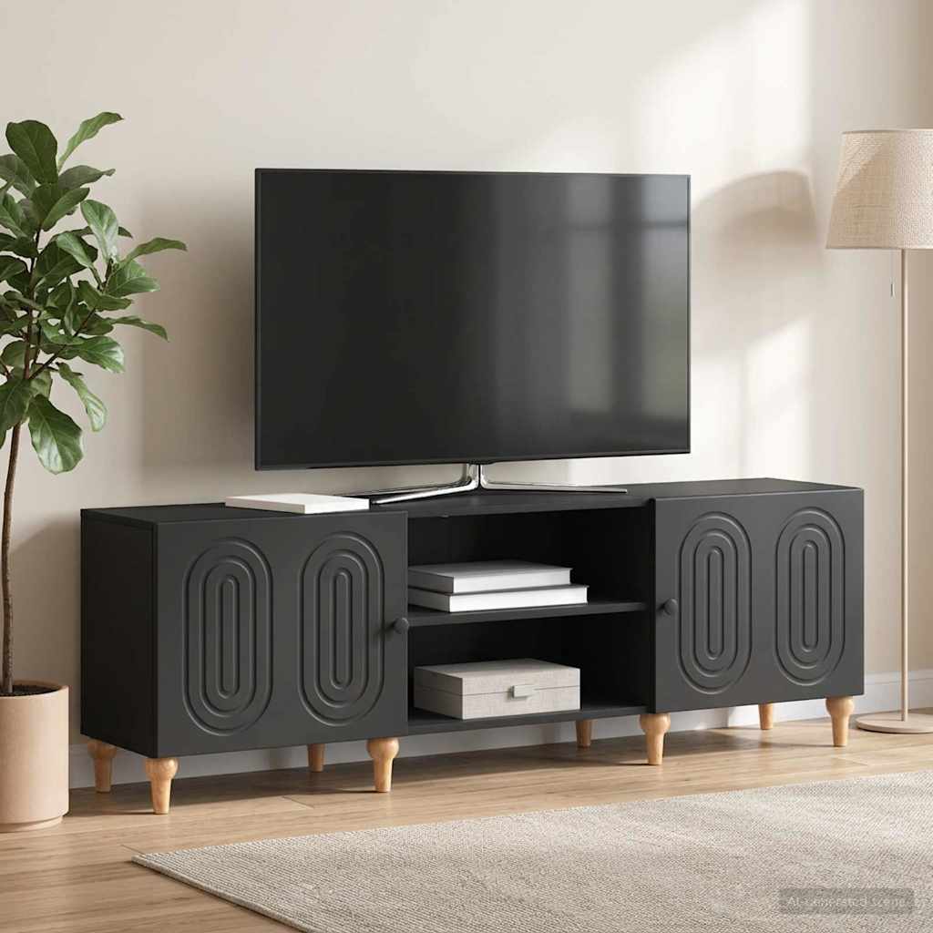 TV szekrény Fekete 150 x 31 x 50 cm Szerelt Fa