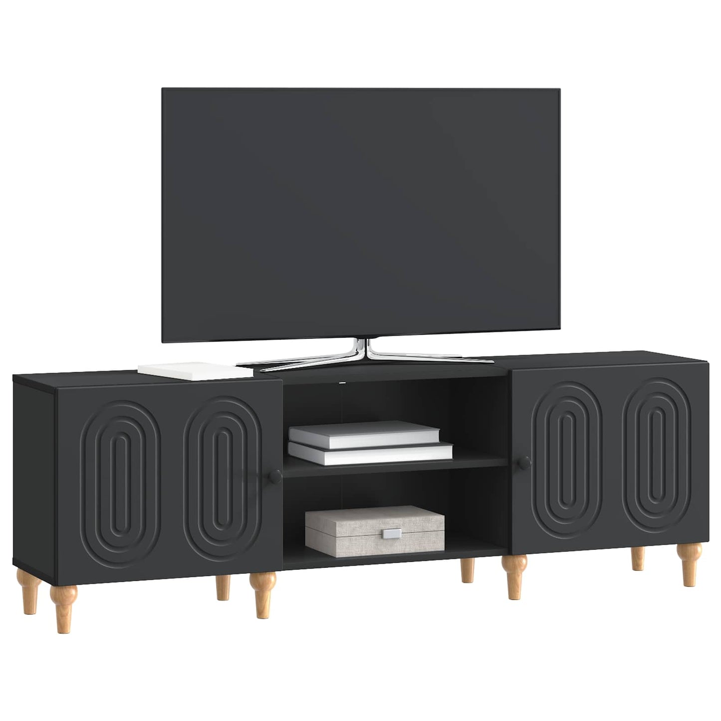 TV szekrény Fekete 150 x 31 x 50 cm Szerelt Fa