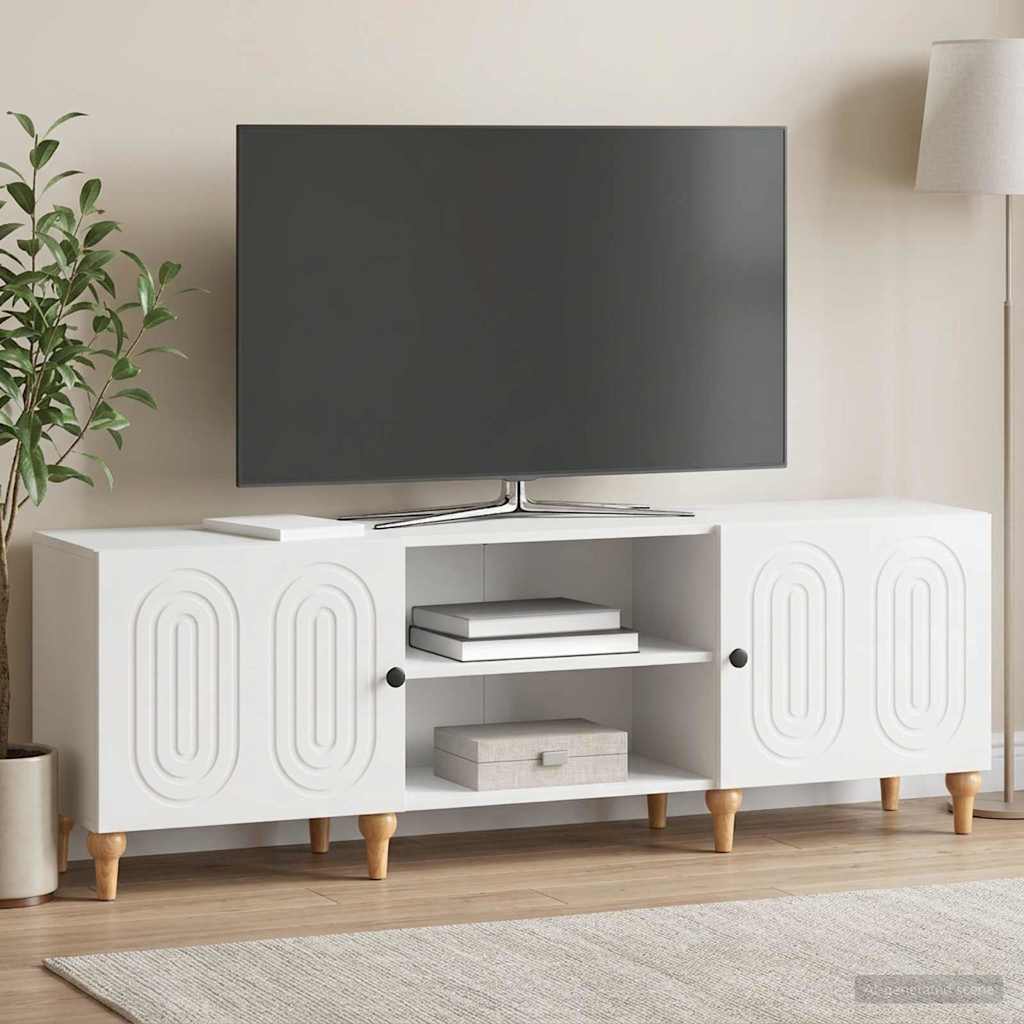 TV szekrény Magasfényű Fehér 150 x 31 x 50 cm Szerelt Fa