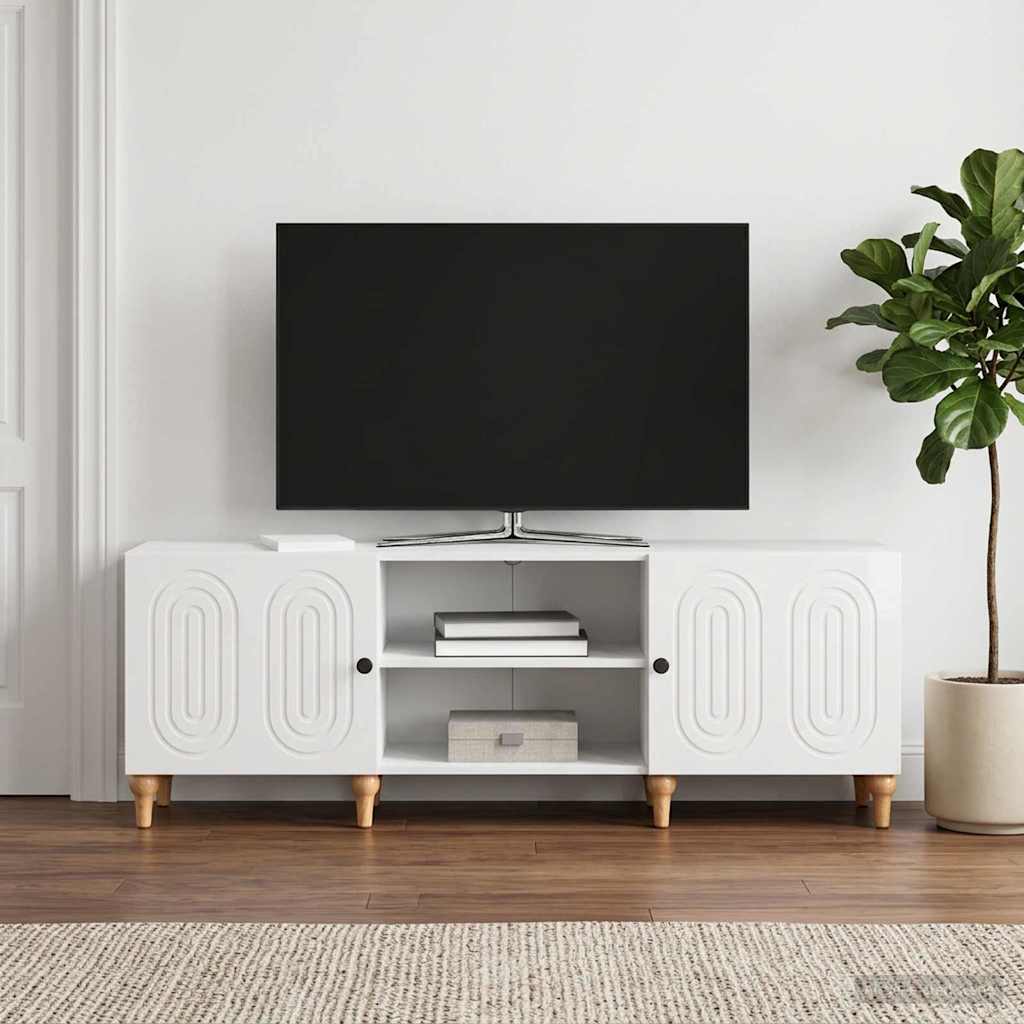 TV szekrény Magasfényű Fehér 150 x 31 x 50 cm Szerelt Fa