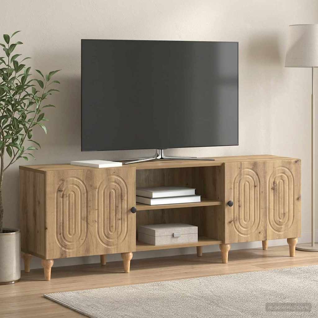 TV szekrény 150 x 31 x 50 cm Kézműves Tölgy Szerelt Fa