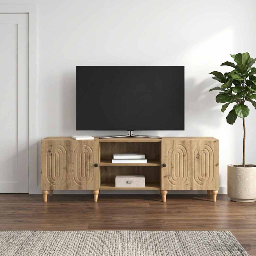 TV szekrény 150 x 31 x 50 cm Kézműves Tölgy Szerelt Fa