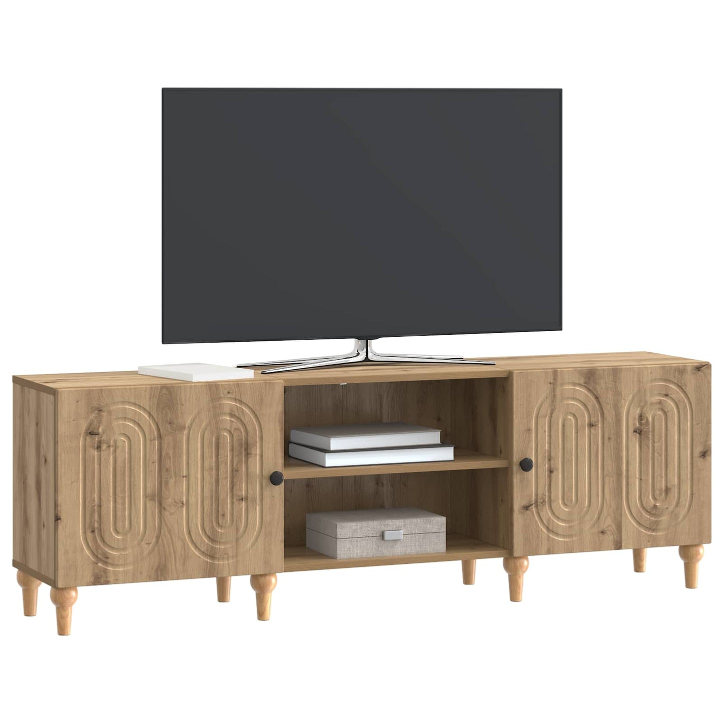 TV szekrény 150 x 31 x 50 cm Kézműves Tölgy Szerelt Fa