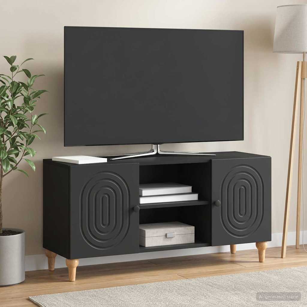 TV szekrény Fekete 102 x 34,5 x 50 cm Szerelt Fa