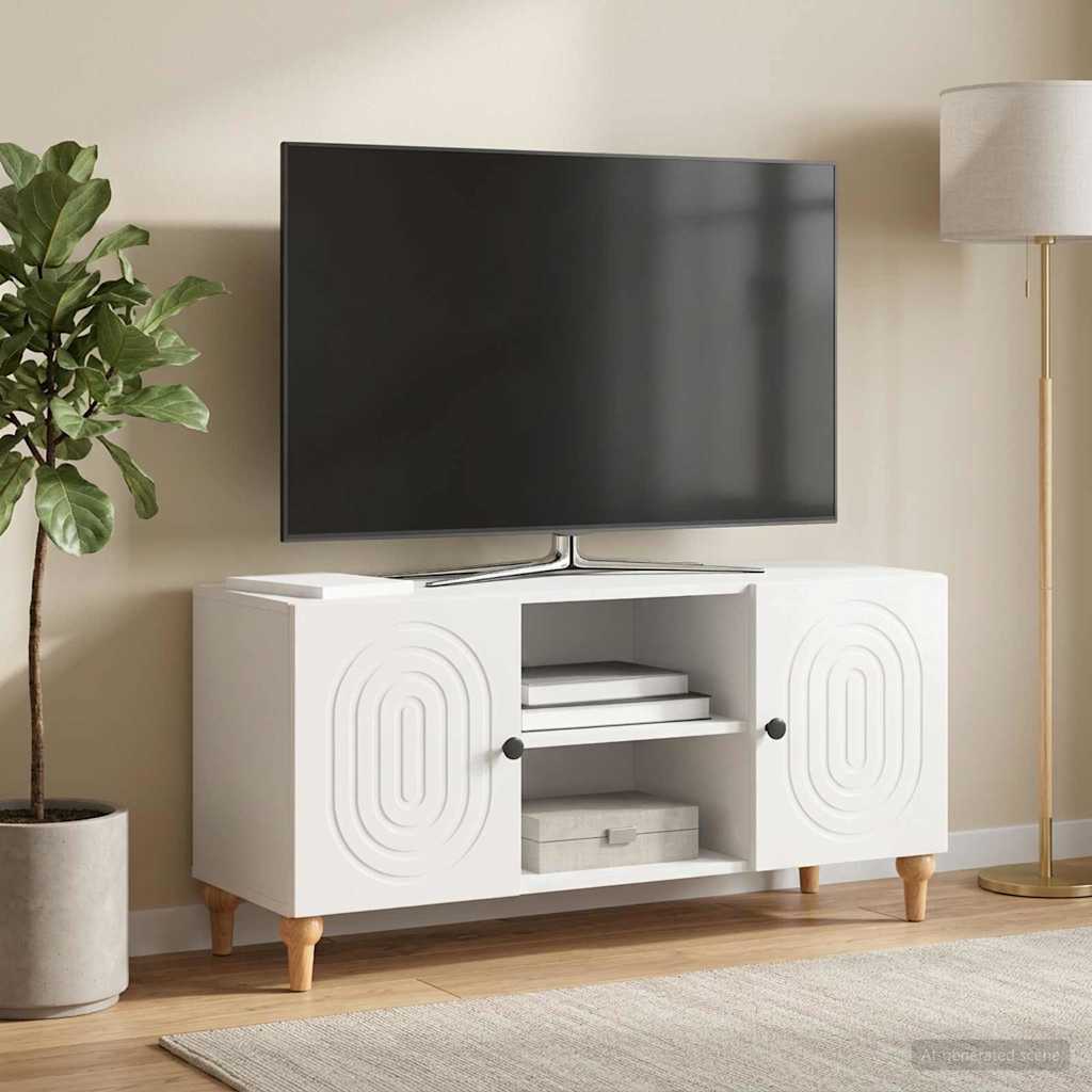 TV szekrény Magasfényű Fehér 102 x 34,5 x 50 cm Szerelt Fa