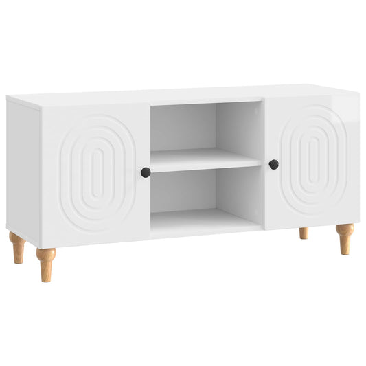 TV szekrény Magasfényű Fehér 102 x 34,5 x 50 cm Szerelt Fa