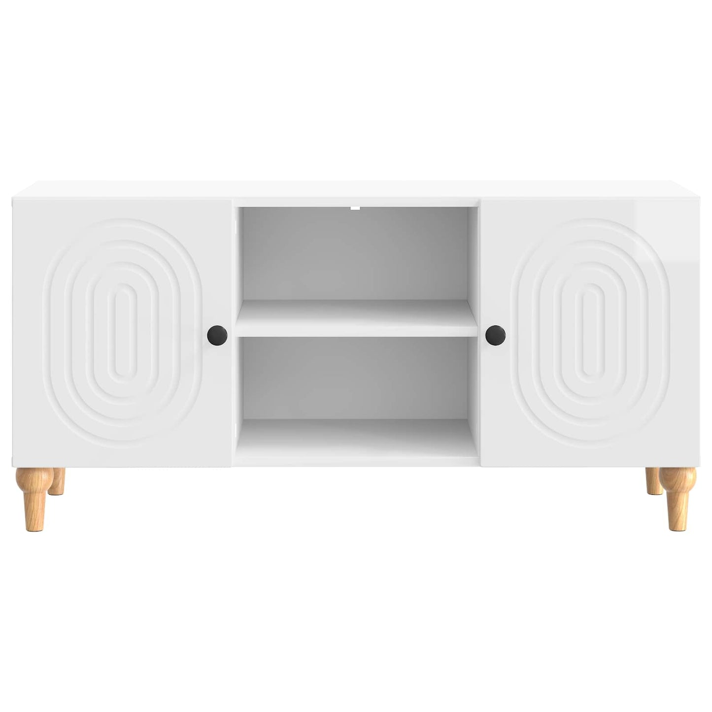 TV szekrény Magasfényű Fehér 102 x 34,5 x 50 cm Szerelt Fa