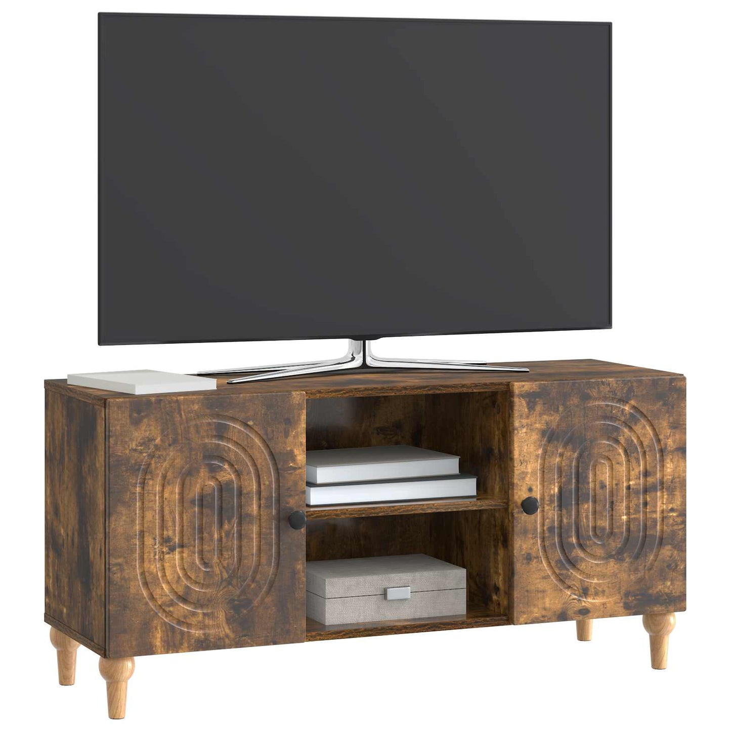 TV szekrény Füstös Tölgy 102 x 34,5 x 50 cm Szerelt Fa