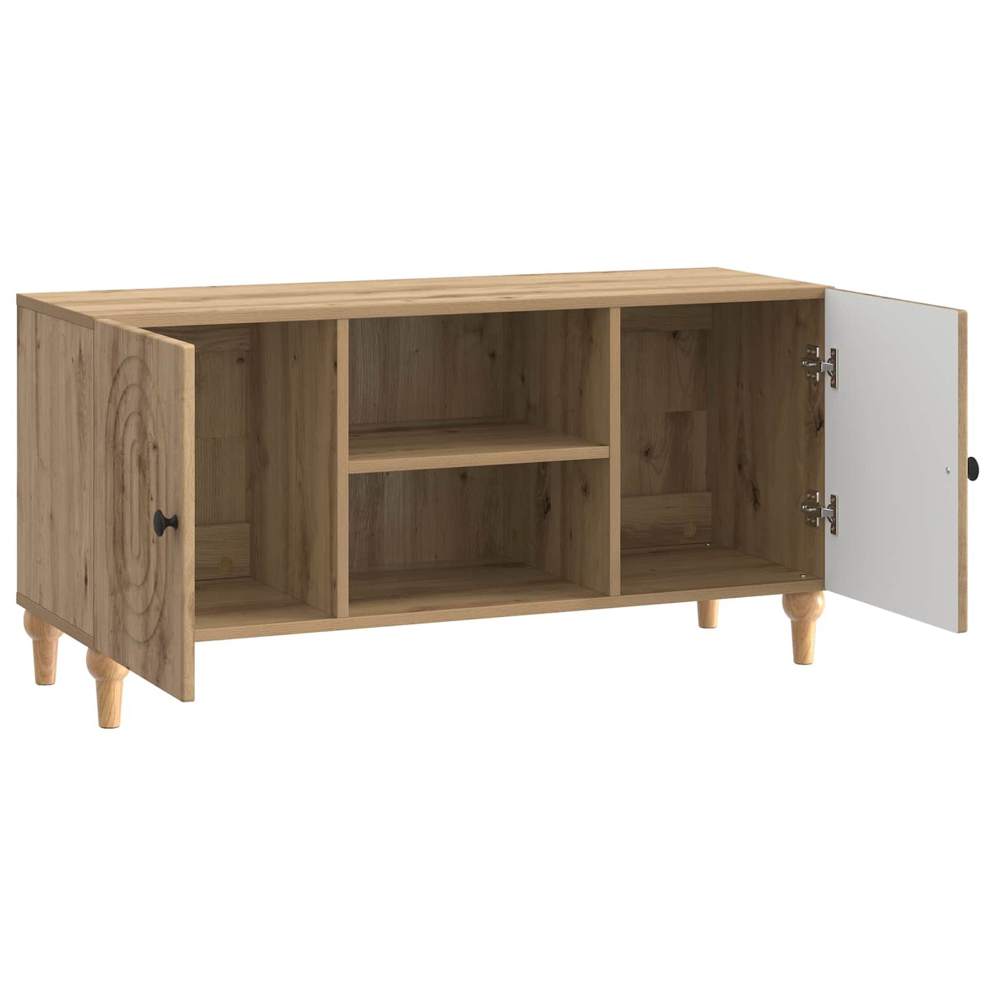 TV szekrény 102 x 34,5 x 50 cm Kézműves Tölgy Szerelt Fa
