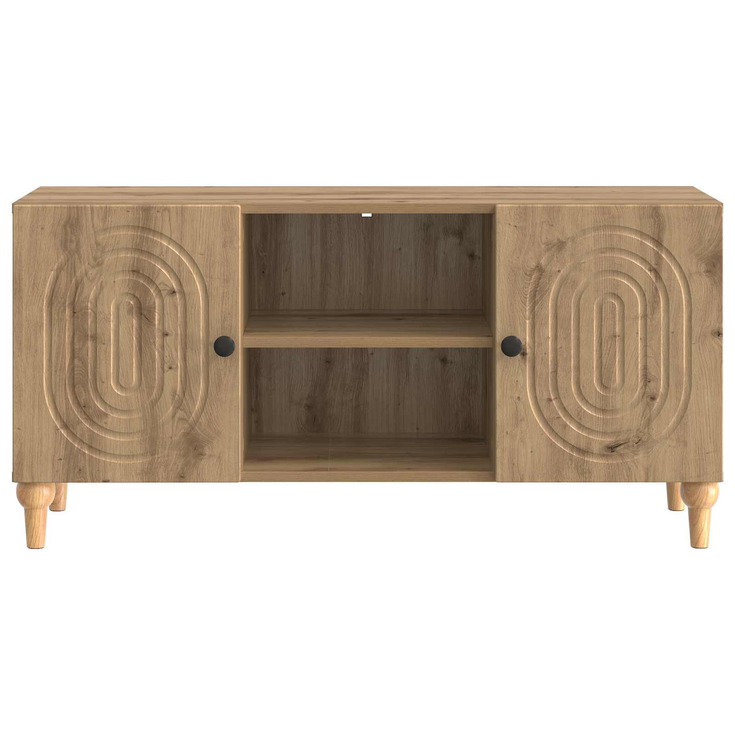 TV szekrény 102 x 34,5 x 50 cm Kézműves Tölgy Szerelt Fa