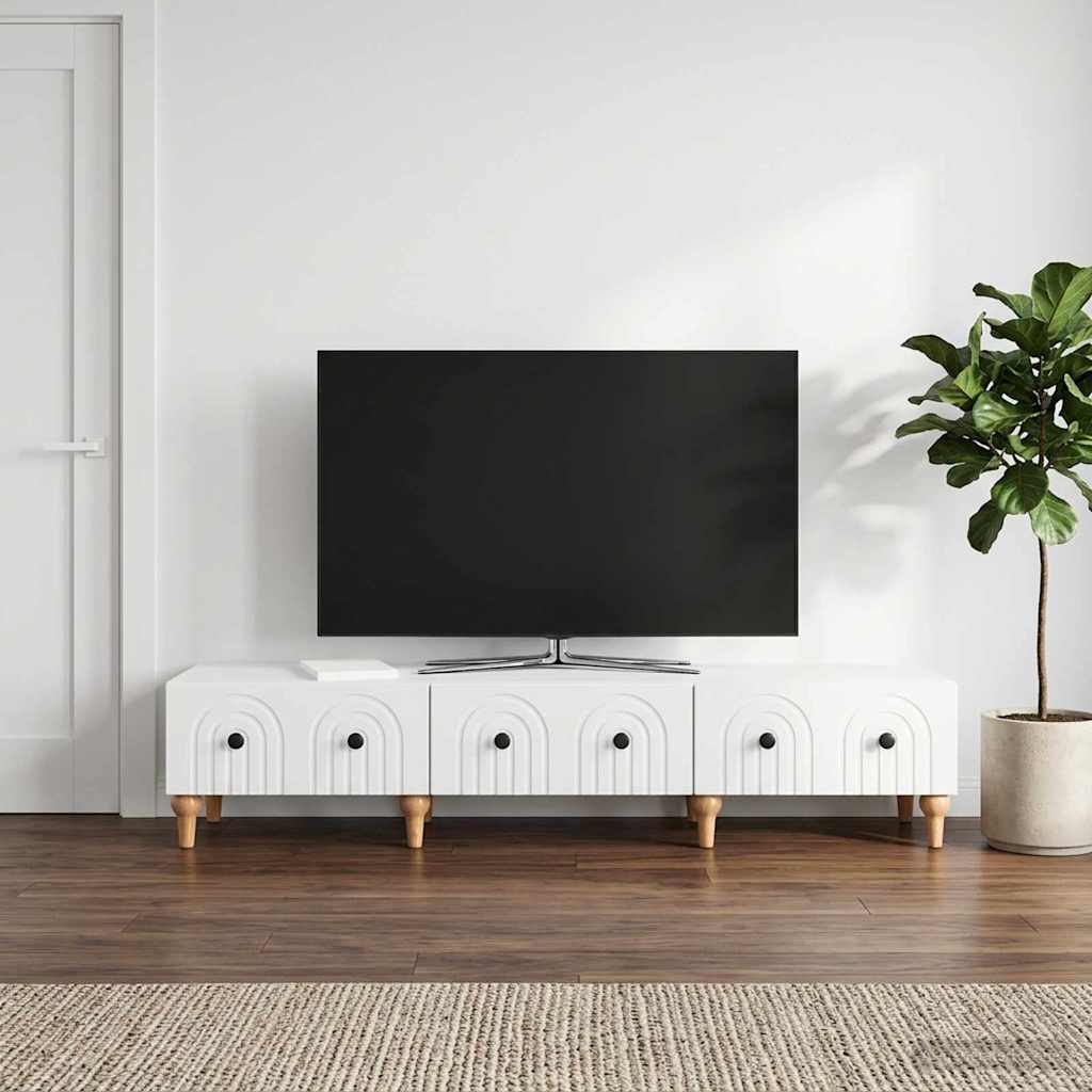 TV szekrény fiókkal Fehér 147 x 34,5 x 30 cm Szerelt Fa