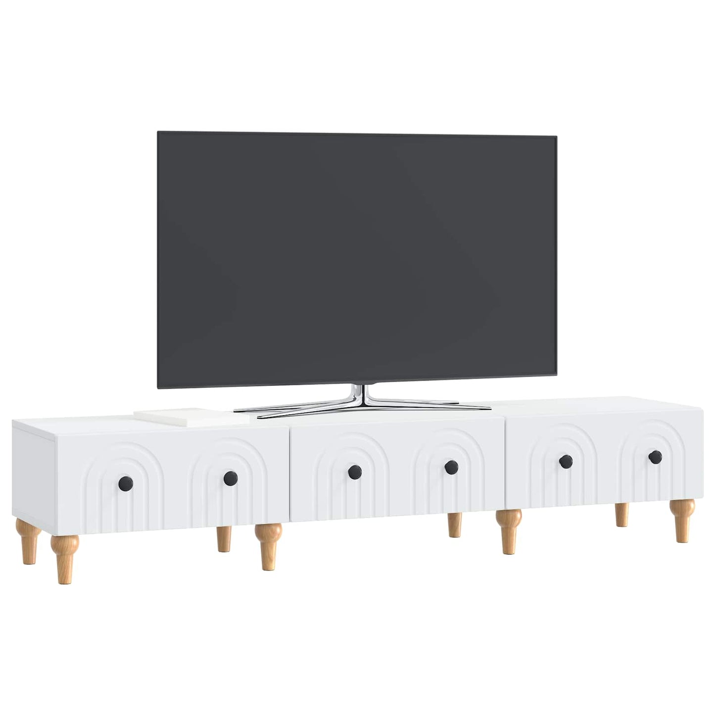 TV szekrény fiókkal Fehér 147 x 34,5 x 30 cm Szerelt Fa