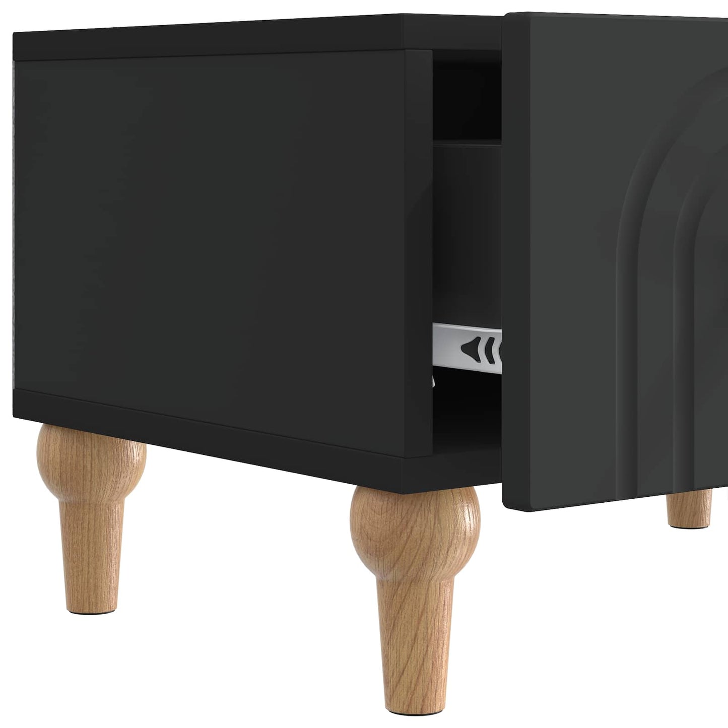 TV szekrény fiókkal Fekete 147 x 34,5 x 30 cm Szerelt Fa