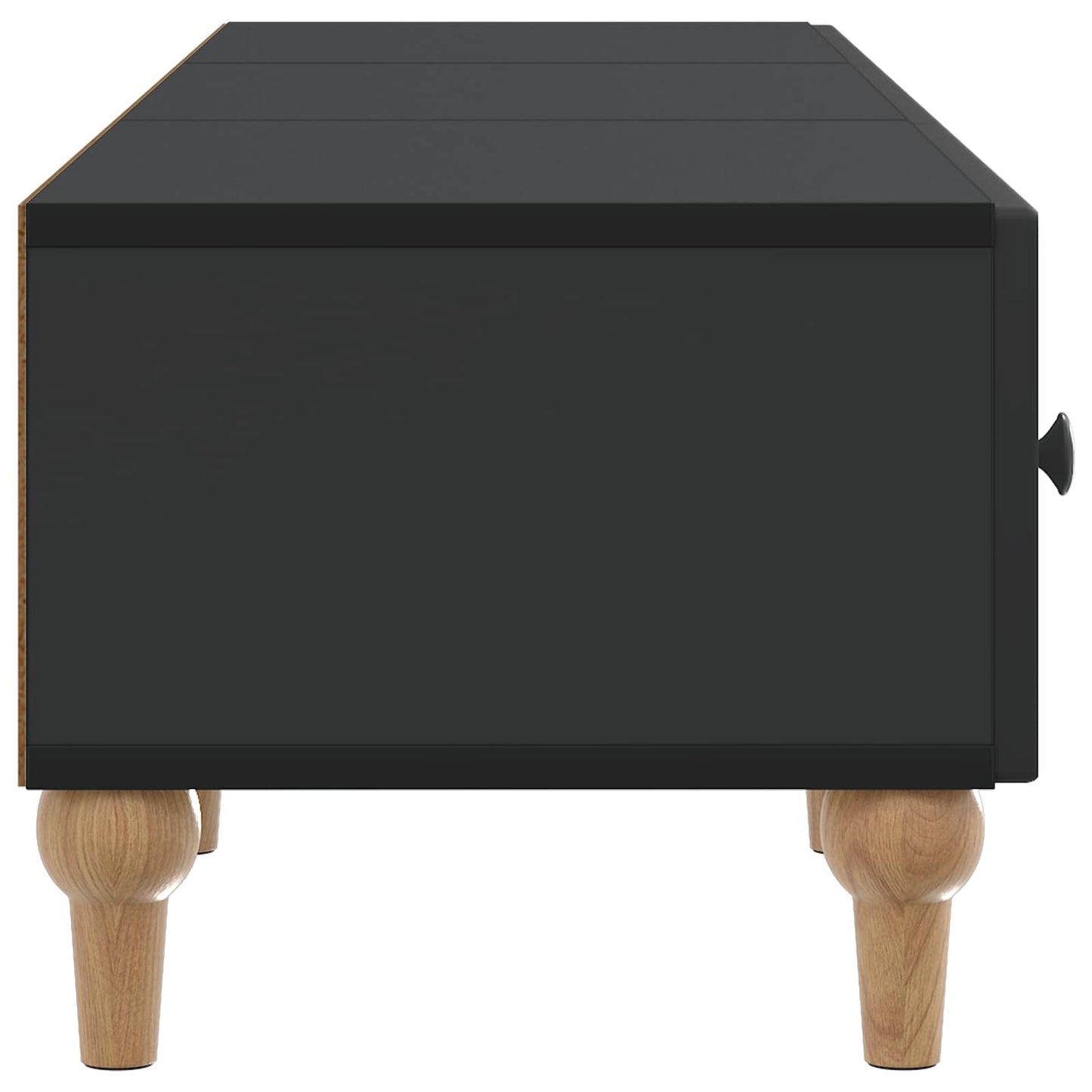 TV szekrény fiókkal Fekete 147 x 34,5 x 30 cm Szerelt Fa