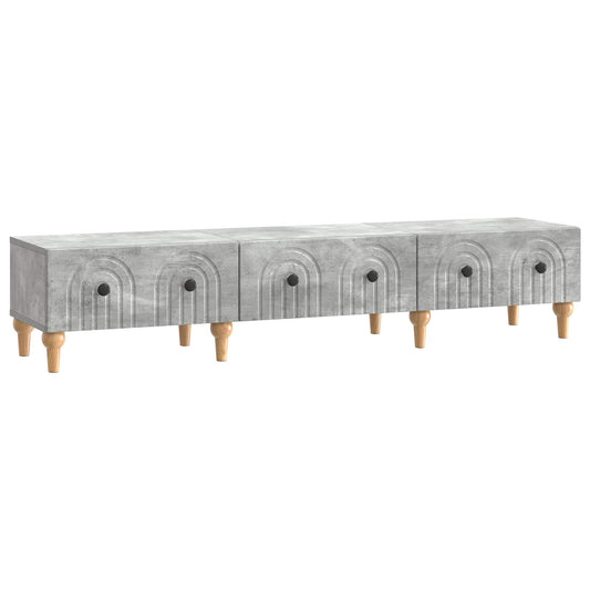TV szekrény fiókkal Betonszürke 147 x 34,5 x 30 cm Szerelt Fa