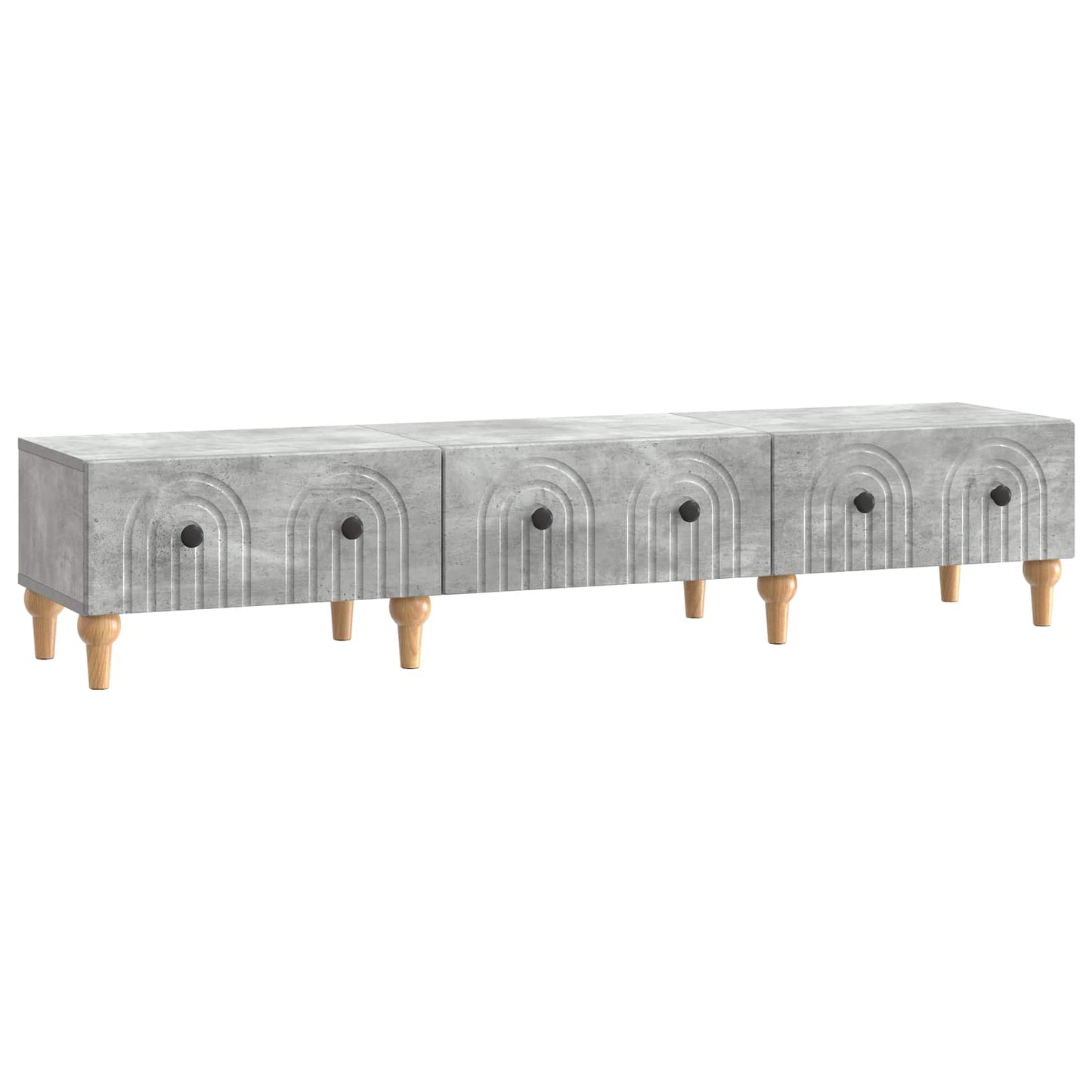 TV szekrény fiókkal Betonszürke 147 x 34,5 x 30 cm Szerelt Fa