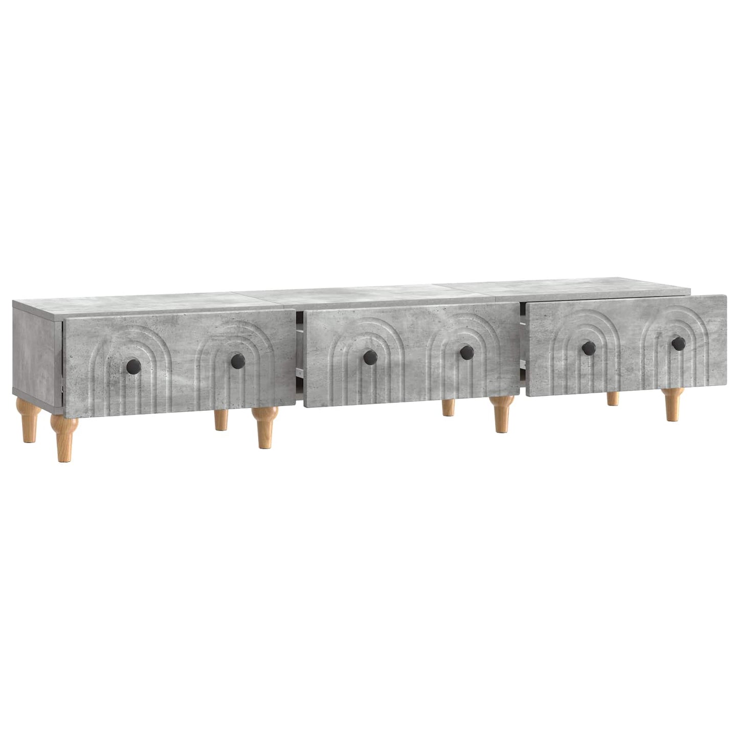 TV szekrény fiókkal Betonszürke 147 x 34,5 x 30 cm Szerelt Fa