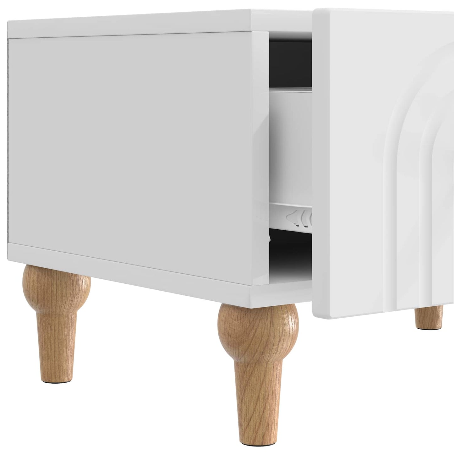 TV szekrény Magasfényű Fehér 147 x 34,5 x 30 cm Szerelt Fa