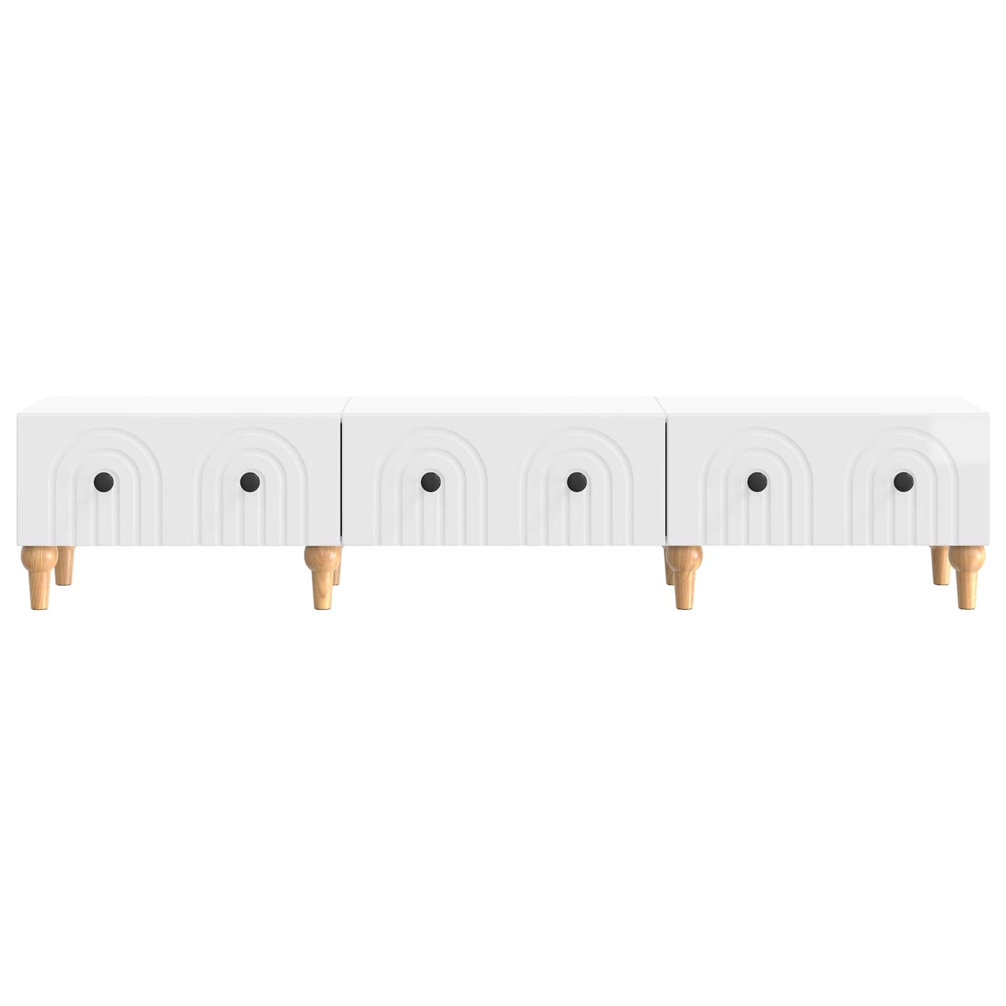 TV szekrény Magasfényű Fehér 147 x 34,5 x 30 cm Szerelt Fa