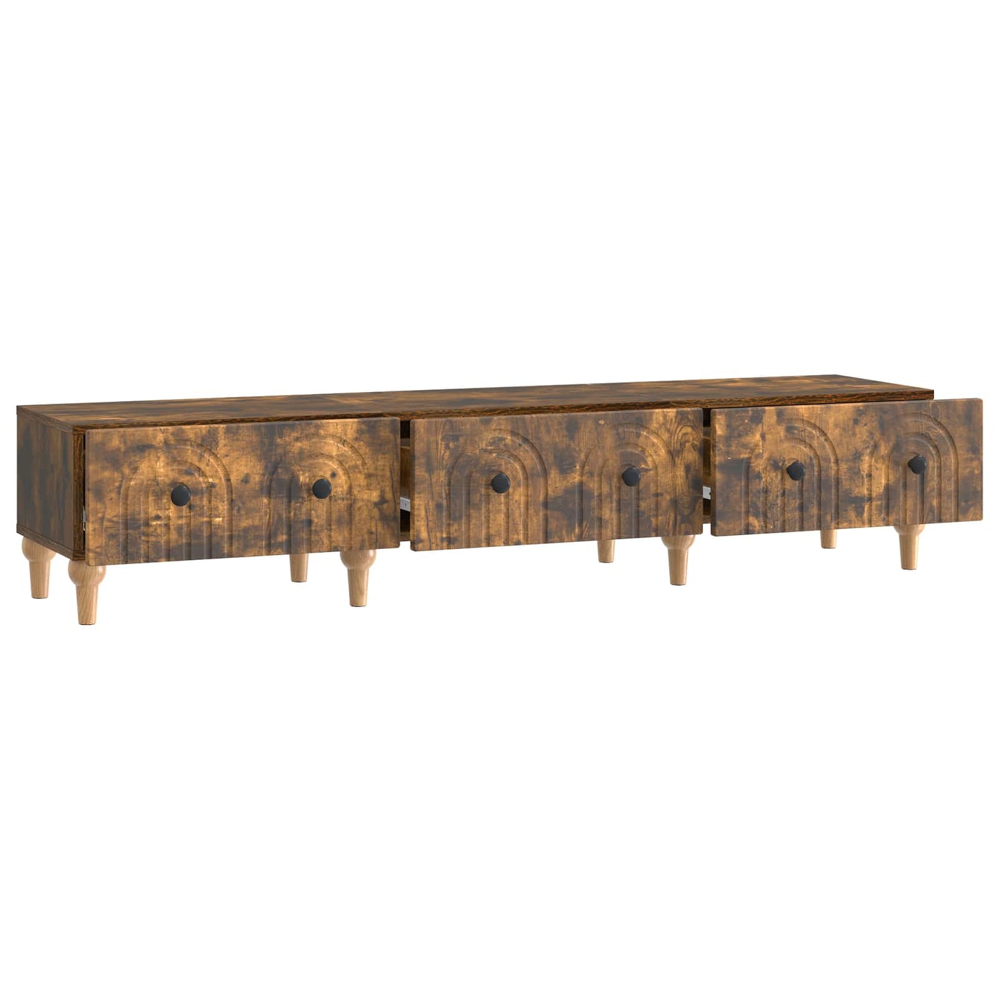 TV szekrény fiókkal Füstös Tölgy 147 x 34,5 x 30 cm Szerelt Fa
