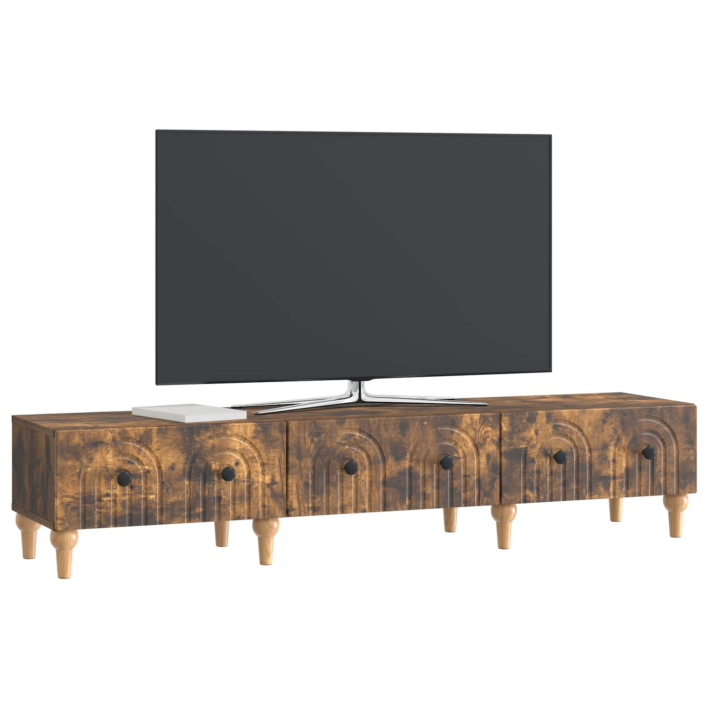 TV szekrény fiókkal Füstös Tölgy 147 x 34,5 x 30 cm Szerelt Fa