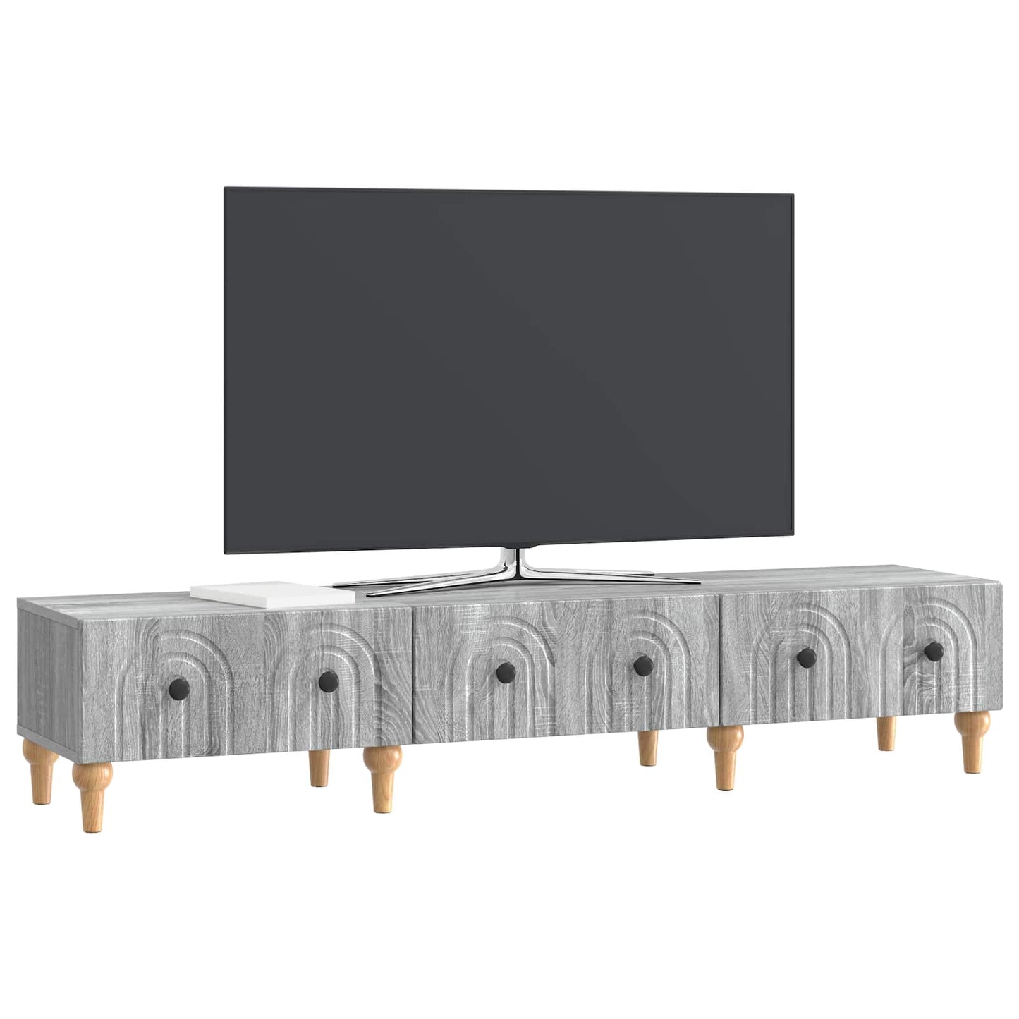 TV szekrény fiókkal Szürke Sonoma 147 x 34,5 x 30 cm Szerelt Fa