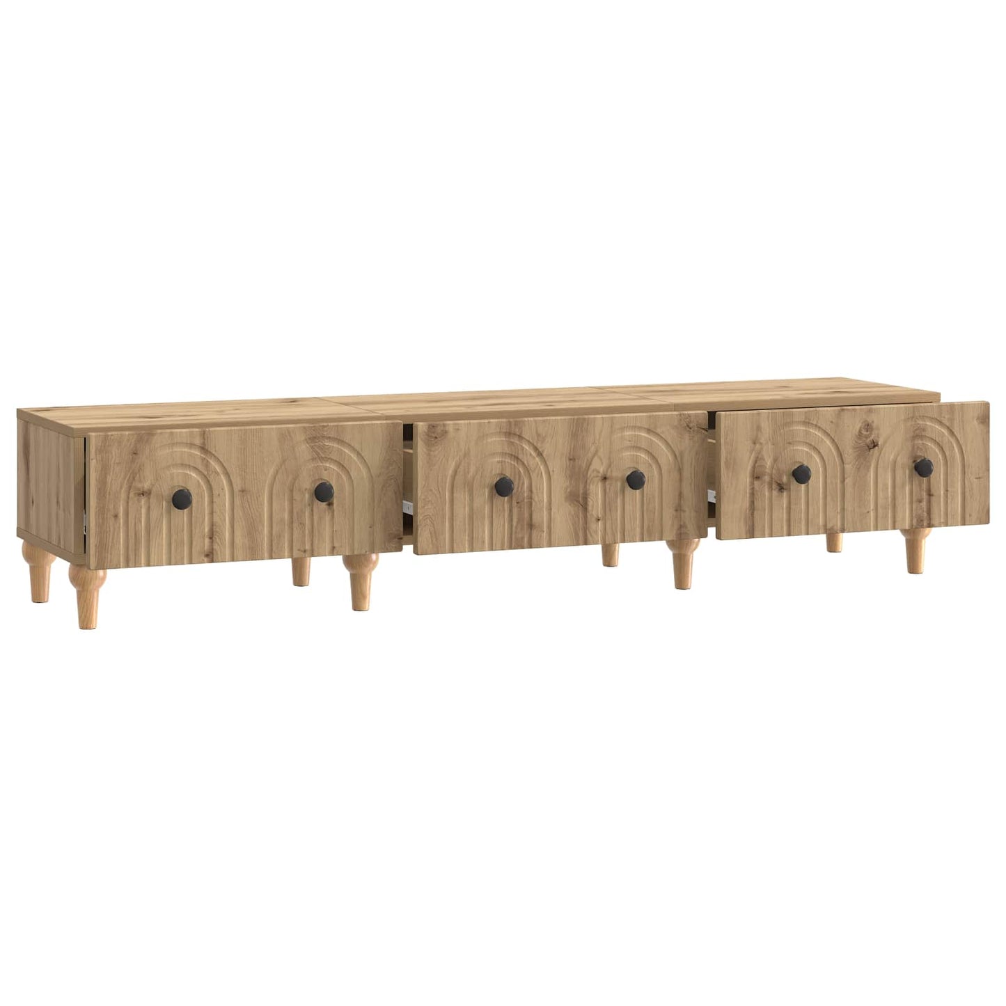 TV szekrény 147 x 34,5 x 30 cm Kézműves Tölgy Szerelt Fa