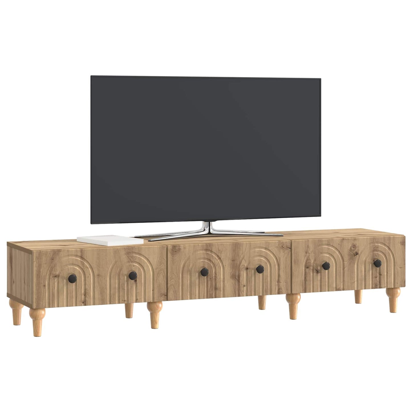 TV szekrény 147 x 34,5 x 30 cm Kézműves Tölgy Szerelt Fa