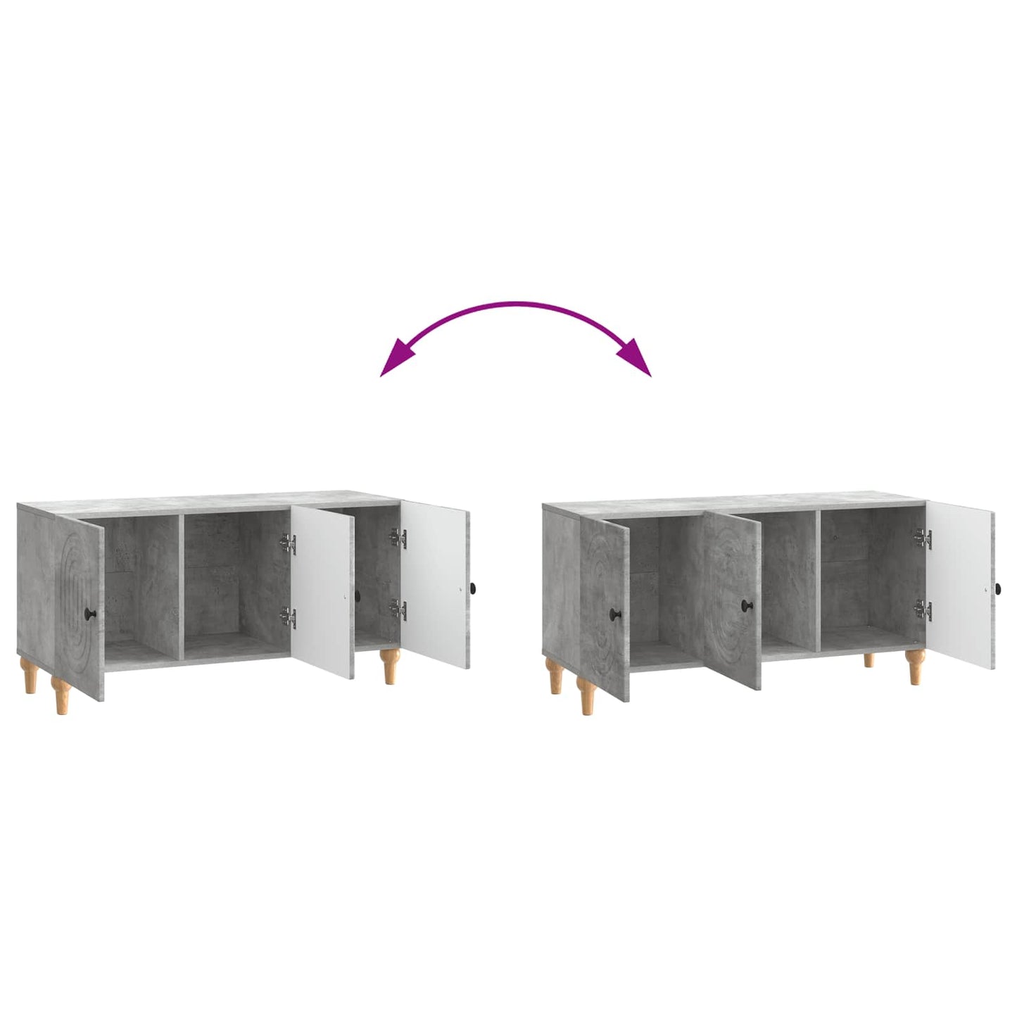 TV szekrény Betonszürke 99 x 34,5 x 50 cm Szerelt Fa
