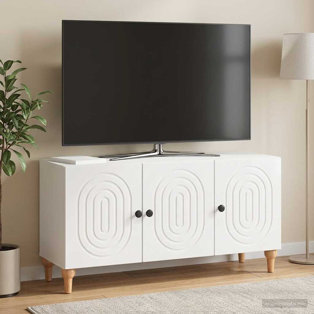 TV szekrény Magasfényű Fehér 99 x 34,5 x 50 cm Szerelt Fa