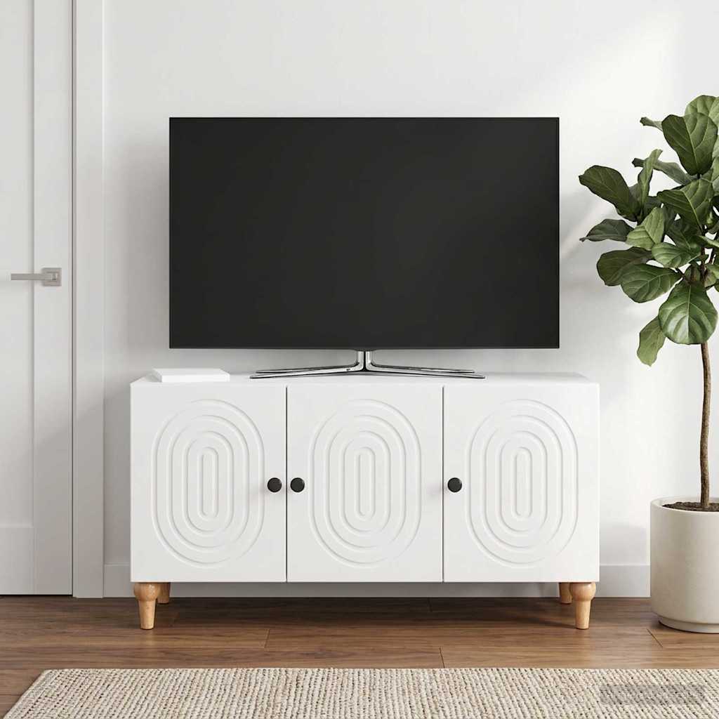 TV szekrény Magasfényű Fehér 99 x 34,5 x 50 cm Szerelt Fa