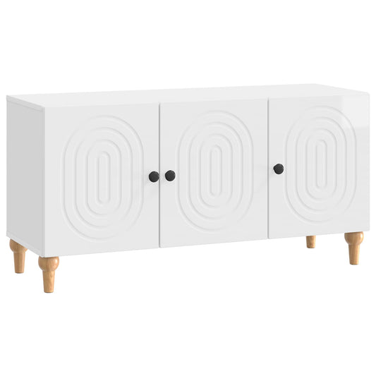 TV szekrény Magasfényű Fehér 99 x 34,5 x 50 cm Szerelt Fa