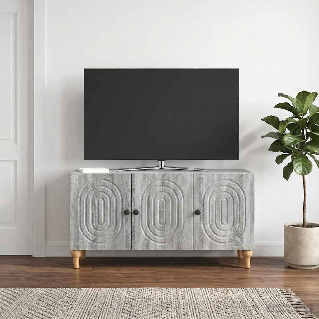 TV szekrény Szürke Sonoma 99 x 34,5 x 50 cm Szerelt Fa