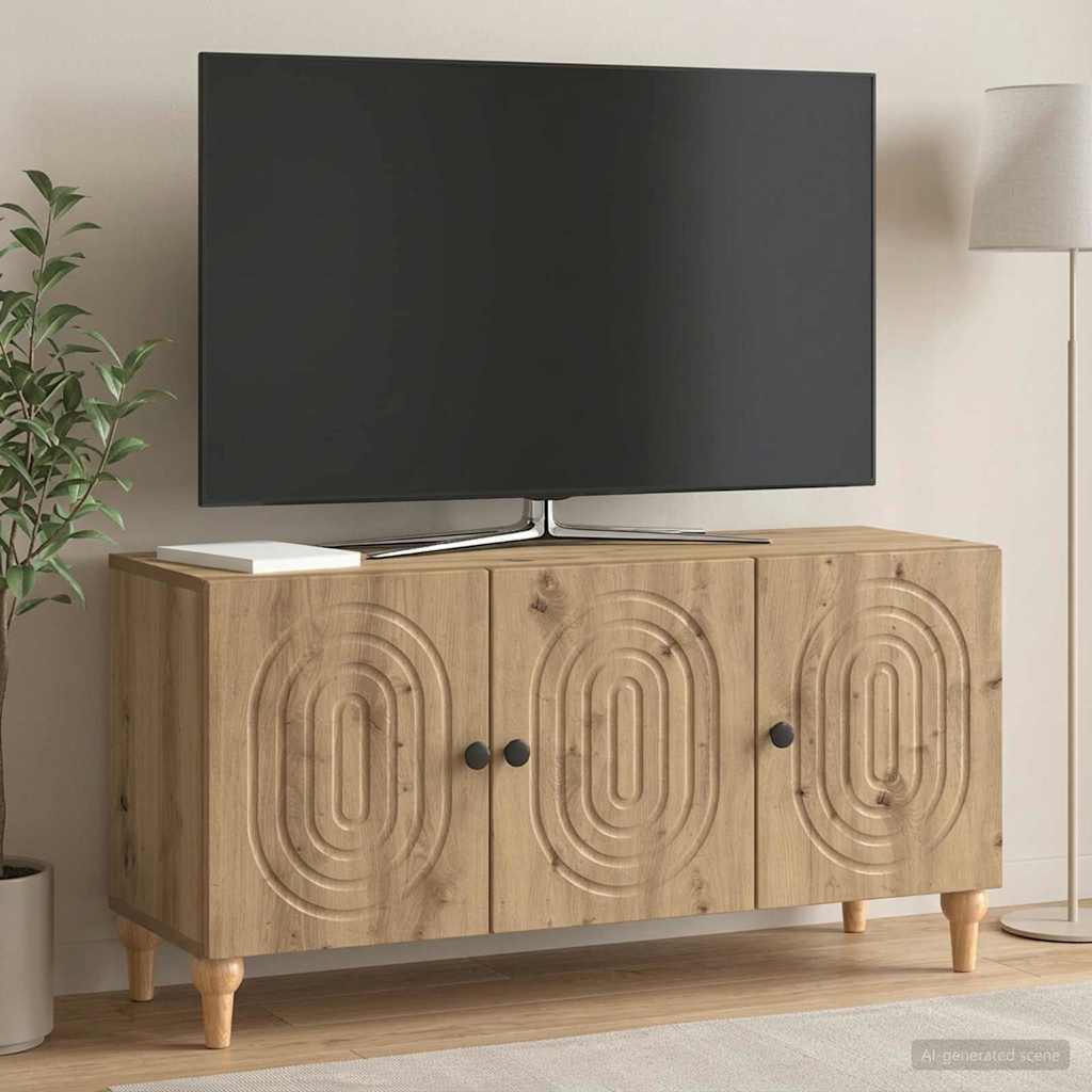 TV szekrény 99 x 34,5 x 50 cm Kézműves Tölgy Szerelt Fa