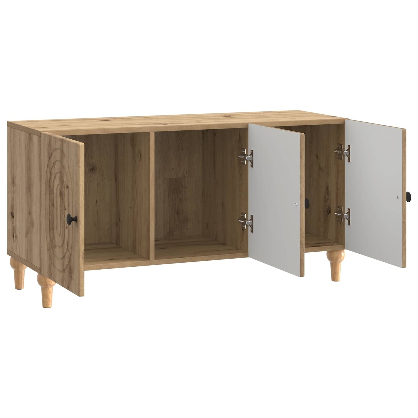 TV szekrény 99 x 34,5 x 50 cm Kézműves Tölgy Szerelt Fa