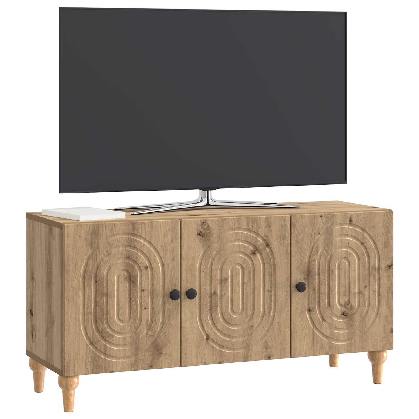 TV szekrény 99 x 34,5 x 50 cm Kézműves Tölgy Szerelt Fa