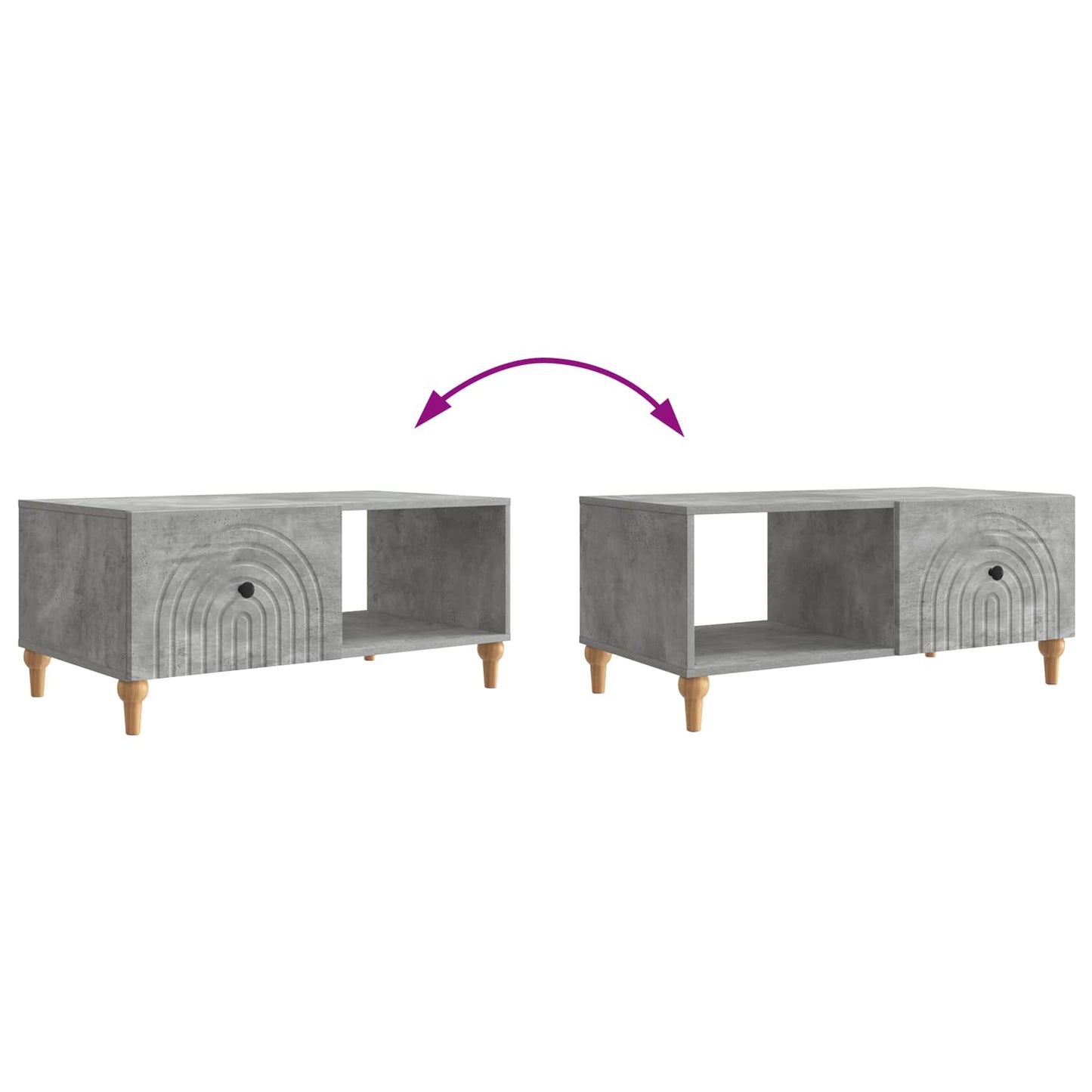 Dohányzóasztal Betonszürke 90 x 50 x 40 cm Szerelt Fa