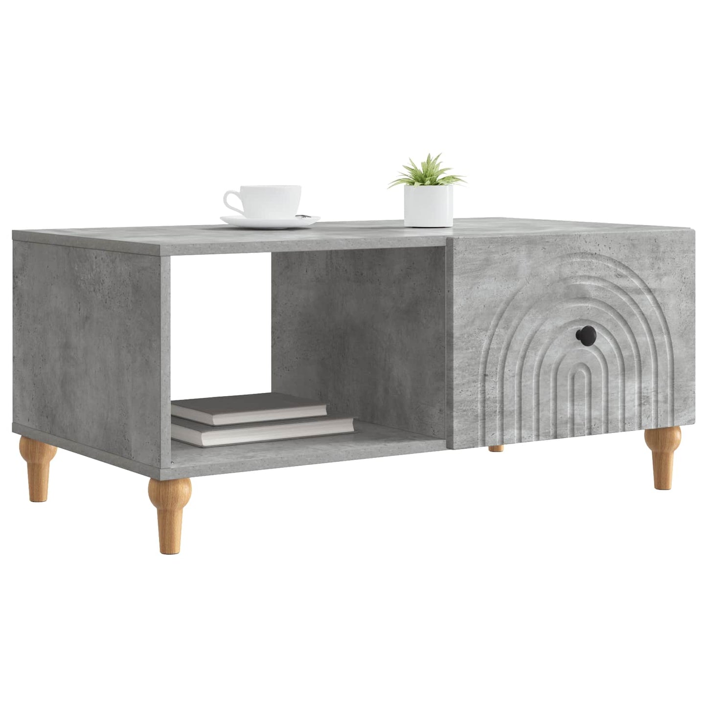 Dohányzóasztal Betonszürke 90 x 50 x 40 cm Szerelt Fa