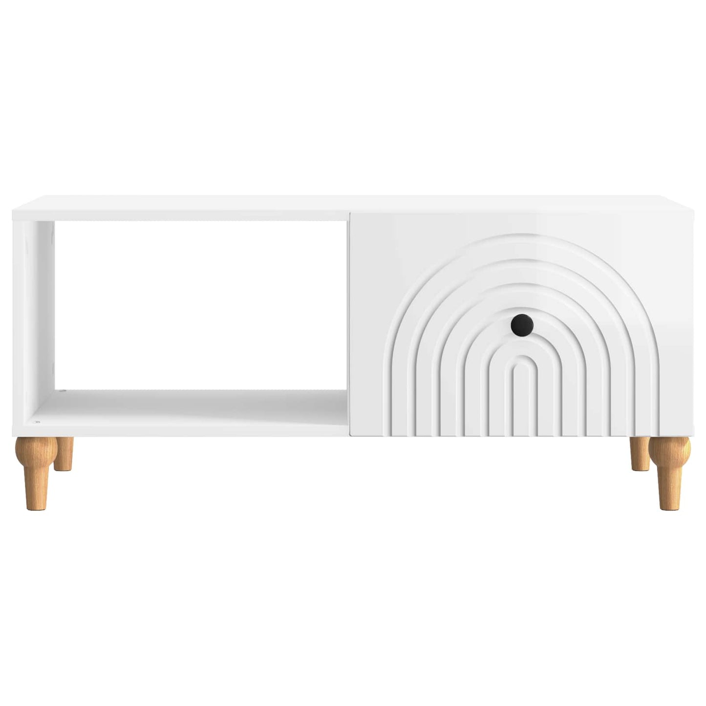 Dohányzóasztal Magasfényű Fehér 90 x 50 x 40 cm Szerelt Fa