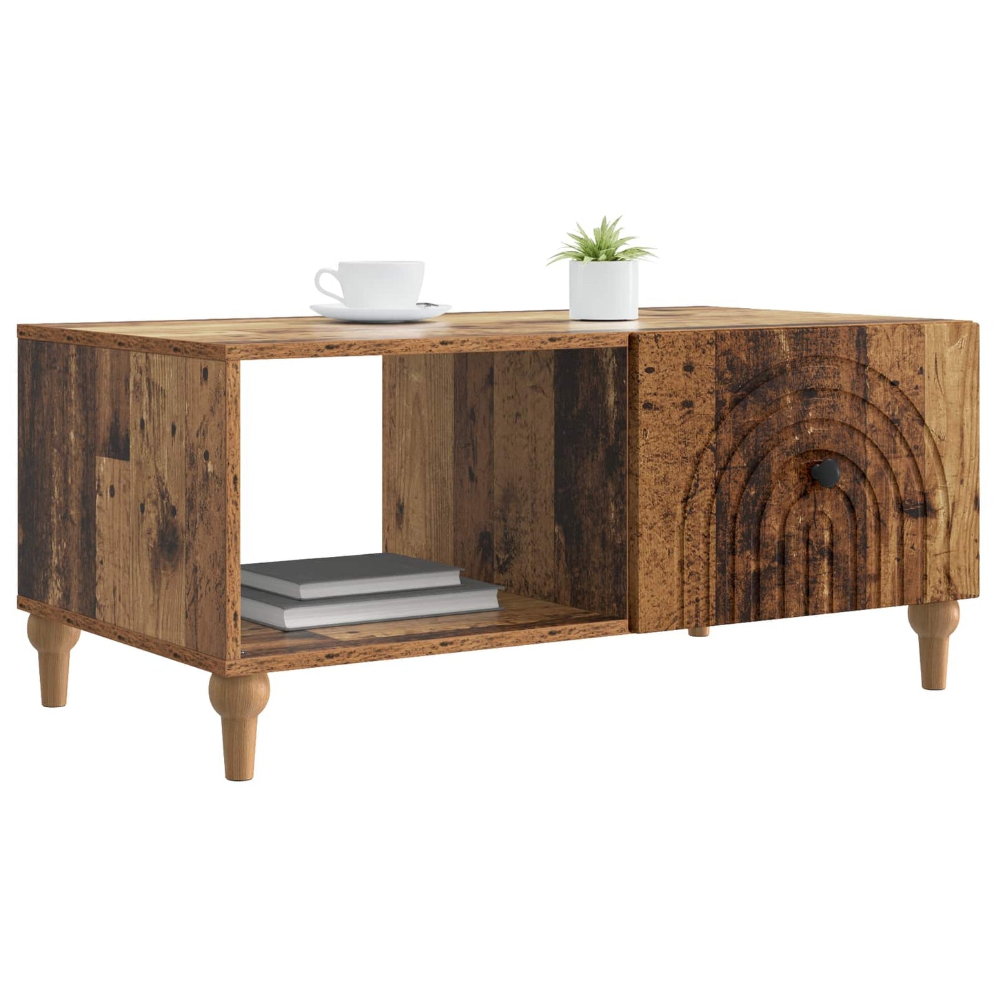 Dohányzóasztal Antik Fa 90 x 50 x 40 cm Szerelt Fa