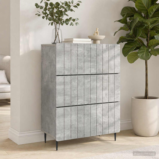 Fiókos szekrény Betonszürke 66 x 34,5 x 92 cm Szerelt Fa