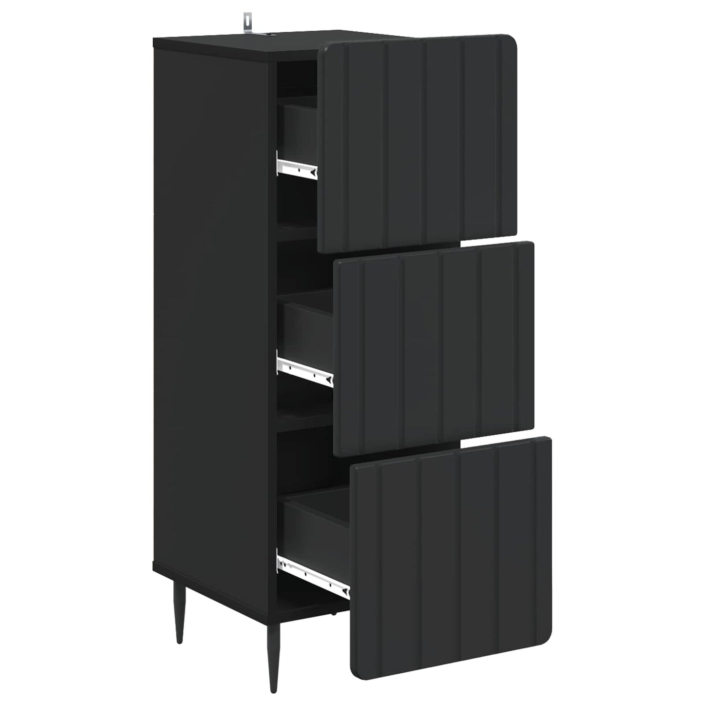 Fiókos szekrény Fekete 33 x 34,5 x 92 cm Szerelt Fa
